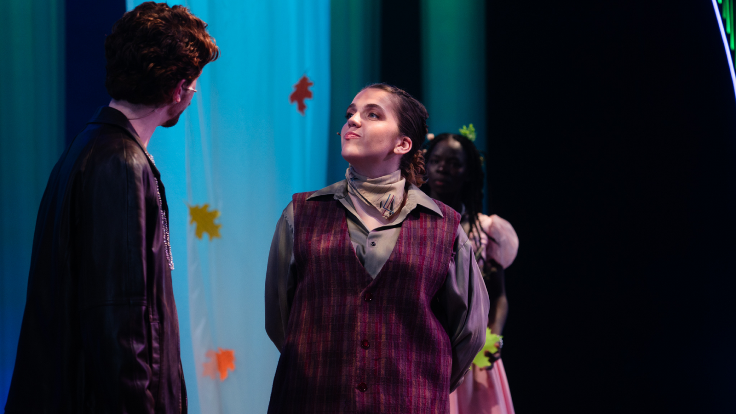 Rosalind, dressed as Ganymede, challenges Orlando's concept of true love.